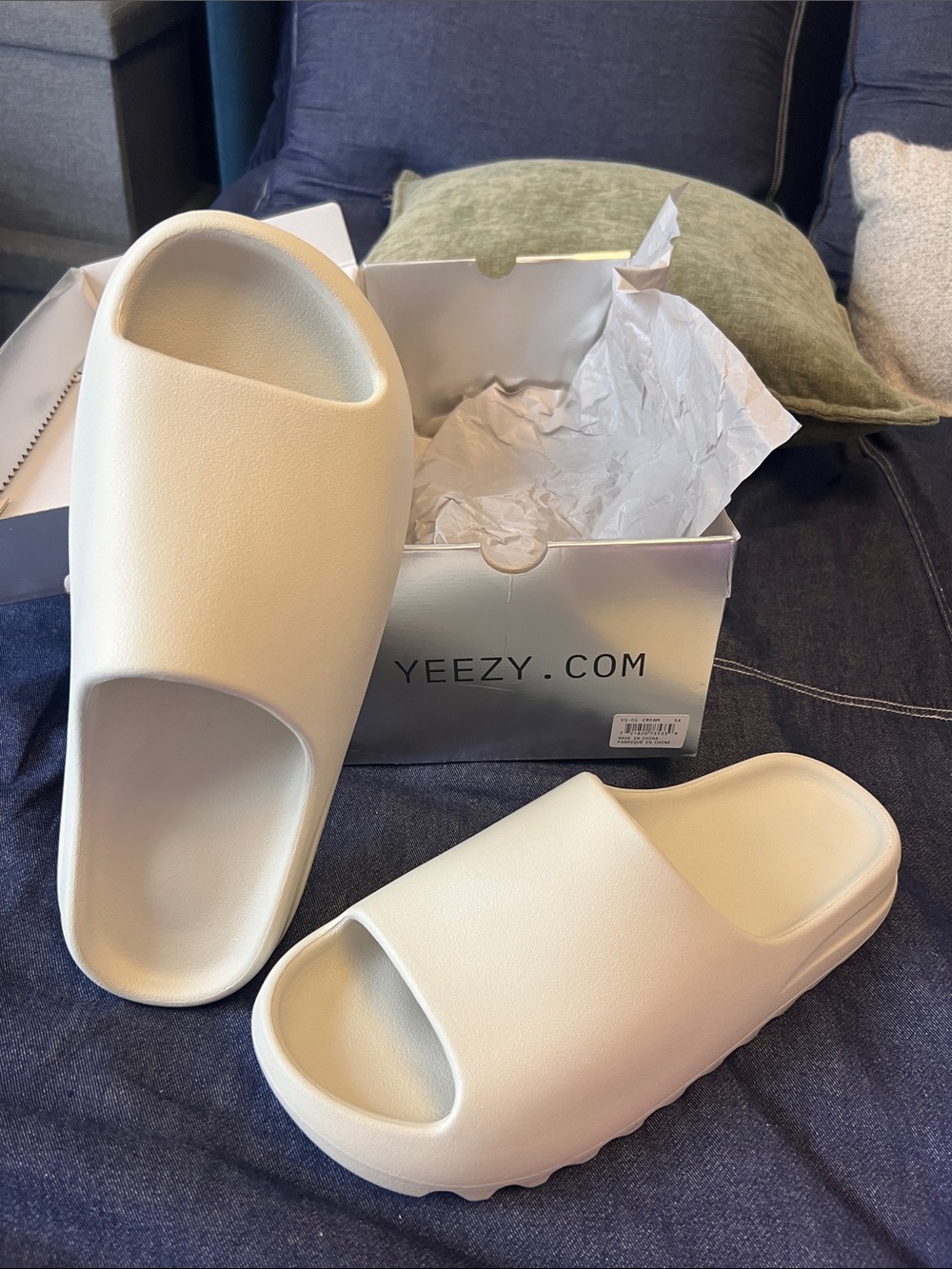 Yeezy Women's Cream Foam Slide Sandals